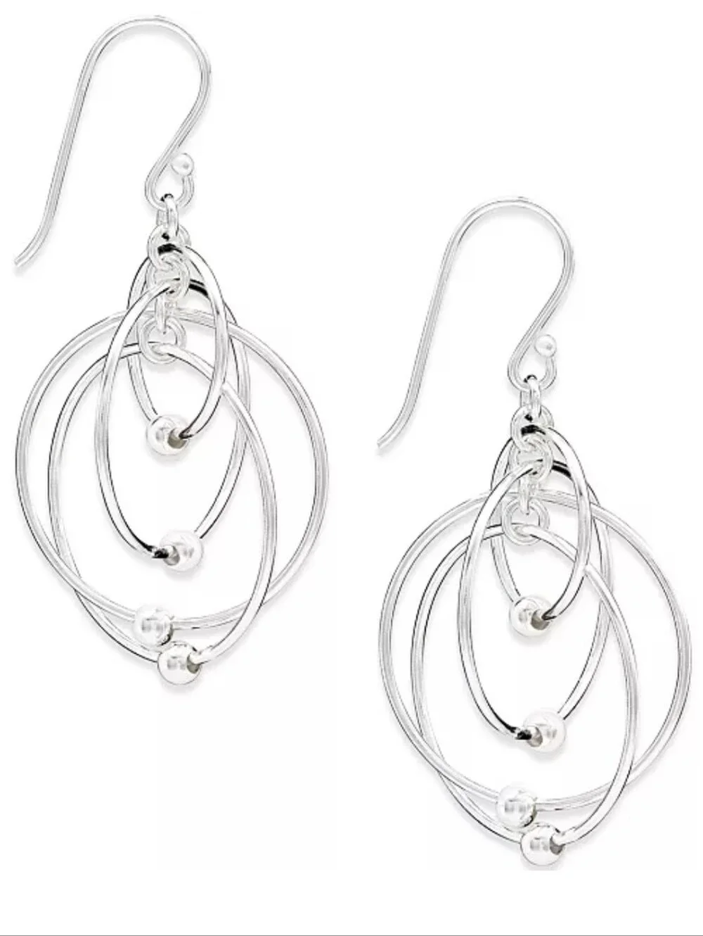 Giani Bernini Multi-Circle Illusion Bead Drop Earrings Sterling Silver